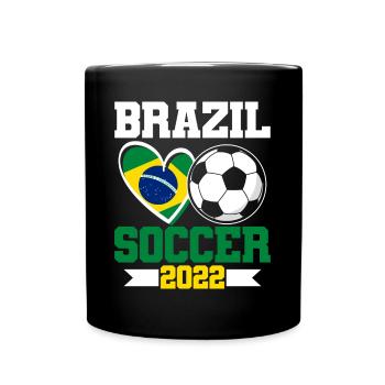 Brazil Soccer 2022 Brazil Jersey - Full Colour Mug - black - Front