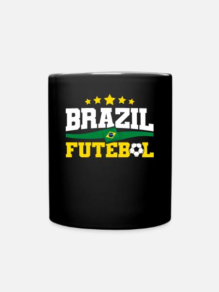 Brazil Soccer Team Brazil Futebal - Full Colour Mug - black