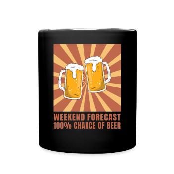 Weekend forecast 100 Chance for beer relax - Full Colour Mug - black - Front