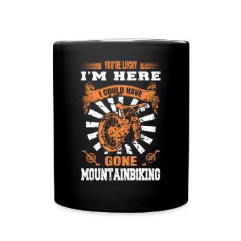 Je suis là, j’aurais pu faire du VTT - Mug uni - noir - Devant