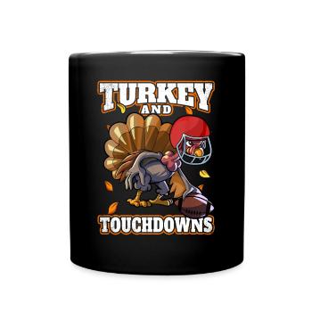 Turquie et Touchdowns Thanksgiving Football - Mug uni - noir - Devant
