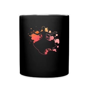 Belly Dancer Watercolor Dancing Belly Dance - Full Colour Mug - black - Front