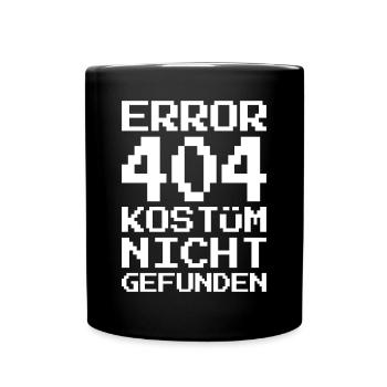 Error 404 Kostüm Nicht Gefunden Karneval Halloween - Tasse einfarbig - Schwarz - Vorne