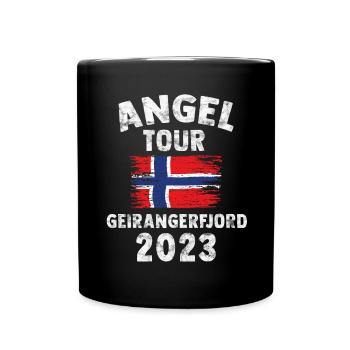Geirangerfjord 2023 - Angeln Norwegen - Tasse einfarbig - Schwarz - Vorne