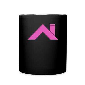 Haus Dach - Tasse einfarbig - Schwarz - Vorne
