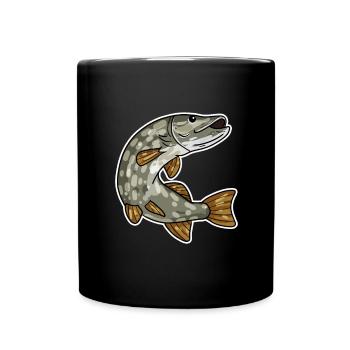 Hecht - Tasse einfarbig - Schwarz - Vorne