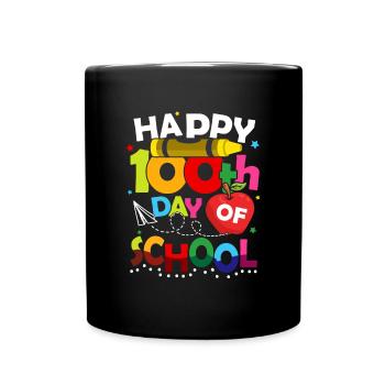 Happy 100th Day Of School - Full Colour Mug - black - Front