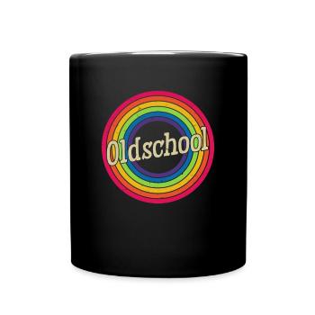 Old School Limited Edition Rainbow Circle Retro - Full Colour Mug - black - Front