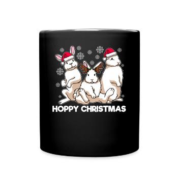 Hoppy Noël Lapin Père Noël Blanc - Mug uni - noir - Devant