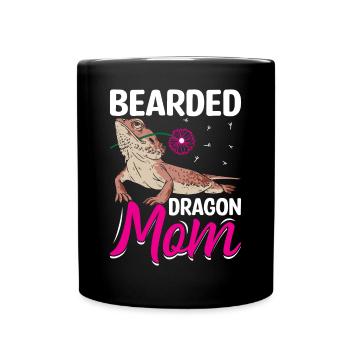 Bartagame Mama Echse Reptil Haustier Terrarium - Tasse einfarbig - Schwarz - Vorne