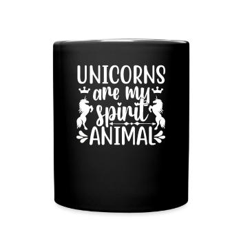 Les licornes sont mon animal spirituel Licorne - Mug uni - noir - Devant