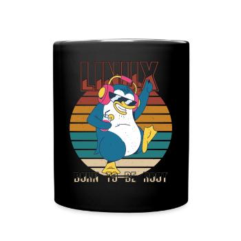 Born To Be Root Party Linux Cool Penguin Nerd Prog - Tasse einfarbig - Schwarz - Vorne