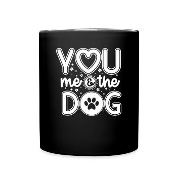 Du ich und der Hund - Tasse einfarbig - Schwarz - Vorne