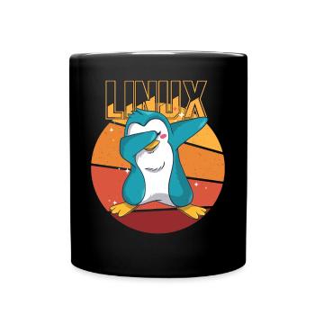 Geek Linux Root Party Penguin Nerd Programmer Comp - Tasse einfarbig - Schwarz - Vorne