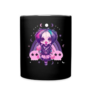 Niedliche Clown Chibi Mondphase Pastell GVoraothic - Tasse einfarbig - Schwarz - Vorne