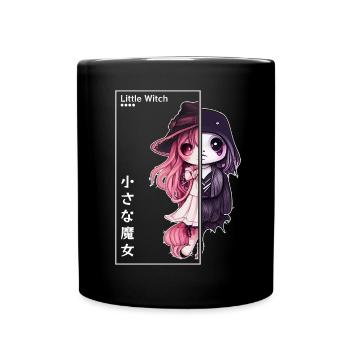 Kleine Hexe Kawaii Chibi Pastell Goth Japanische Ä - Tasse einfarbig - Schwarz - Vorne