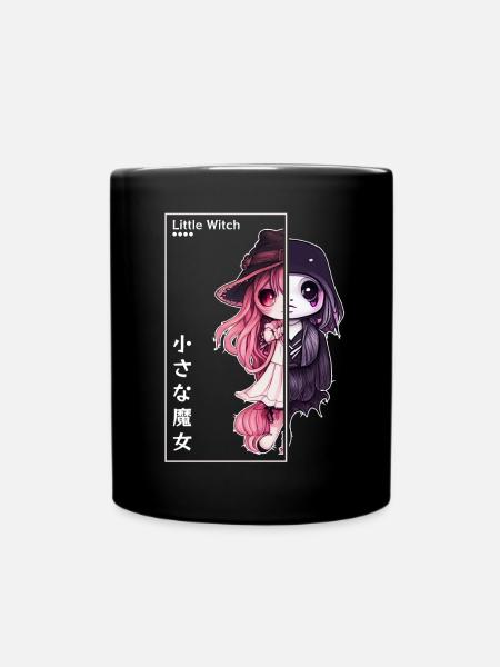 Kleine Hexe Kawaii Chibi Pastell Goth Japanische Ä - Tasse einfarbig - Schwarz