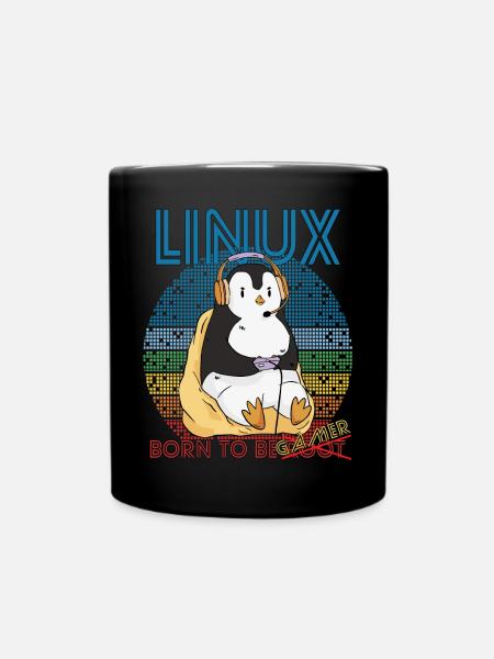 Gamer Linux Born To Be Root Geek Game Programmer A - Tasse einfarbig - Schwarz