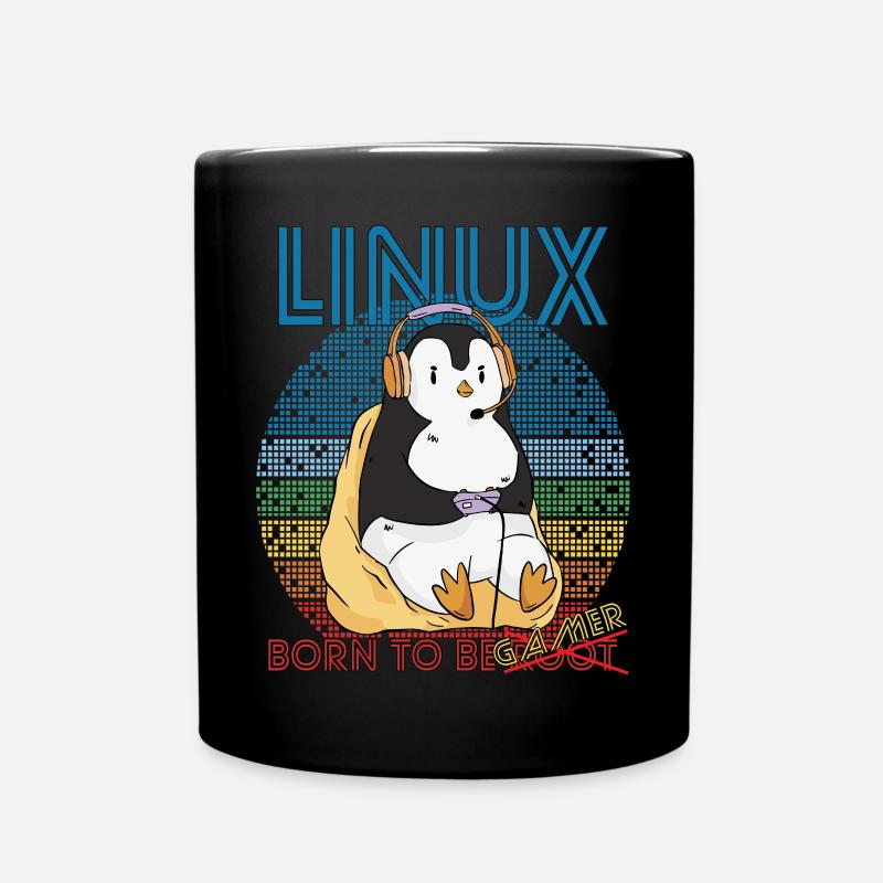 Gamer Linux Born To Be Root Geek Game Programmer A - Tasse einfarbig - Schwarz