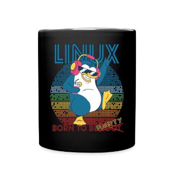 Linux Party Born To Be Root Geek Game Programmer A - Tasse einfarbig - Schwarz - Vorne