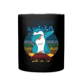 Linux Party Sudo Root Geek Cute Penguin Nerd Progr - Tasse einfarbig - Schwarz - Vorne