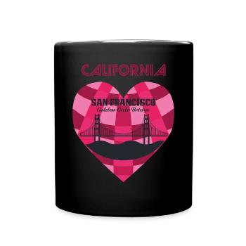 California Retro San Francisco Golden Gate Bridge - Mug uni - noir - Devant