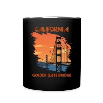 Golden Gate Bridge à San Francisco California Sun - Mug uni - noir - Devant