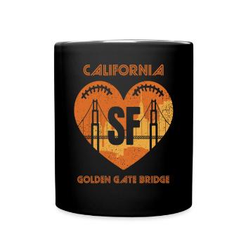 Golden Gate Bridge en Californie San Francisco Sun - Mug uni - noir - Devant