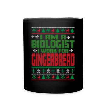 Biologe Weihnachten Spruch - Tasse einfarbig - Schwarz - Vorne