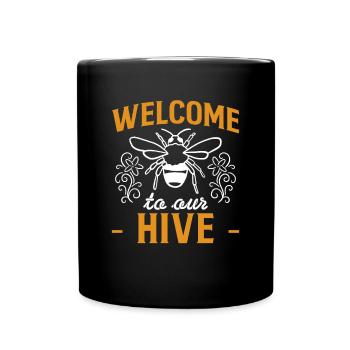Welcome To Our Hive Imker Shirt - Tasse einfarbig - Schwarz - Vorne