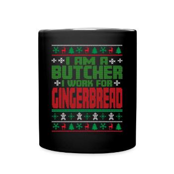 Butcher Christmas Saying - Full Colour Mug - black - Front