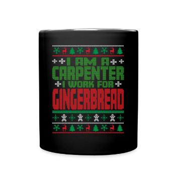 Carpenter Christmas Saying - Full Colour Mug - black - Front