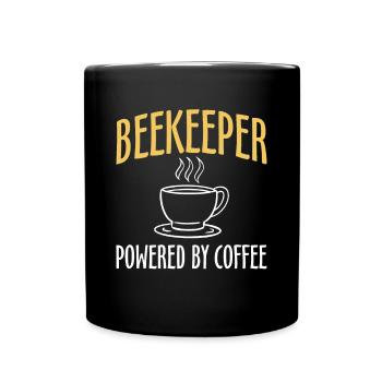 Beekeeper Powered By Coffee - Tasse einfarbig - Schwarz - Vorne