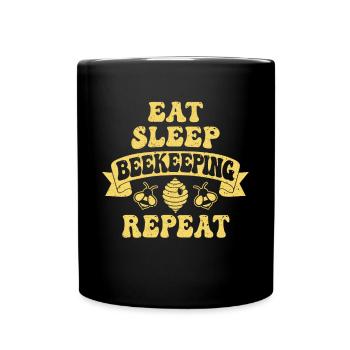 Eat Sleep Beekeeping Repeat Shirt Beekeeper - Full Colour Mug - black - Front