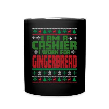 Cashier Christmas Quote - Full Colour Mug - black - Front