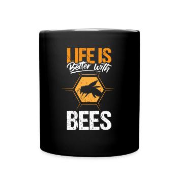 Life Is Better With Bees Shirt Gift - Full Colour Mug - black - Front