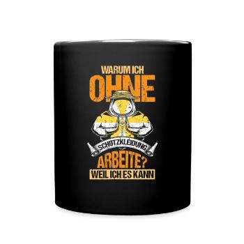 Pourquoi est-ce que je travaille sans vêtements de protection? Chemise d’apiculteur - Mug uni - noir - Devant