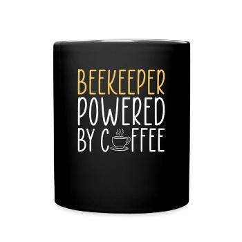 Beekeeper Powered By Coffee - Tasse einfarbig - Schwarz - Vorne