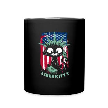Chat Statue de la Liberté Liberkitty - Mug uni - noir - Devant