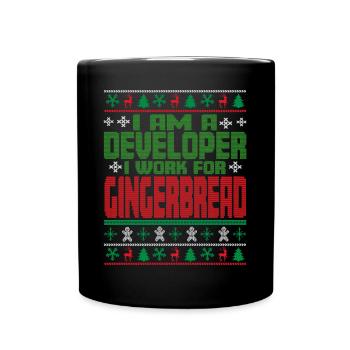 Software Developer Christmas Quote - Full Colour Mug - black - Front