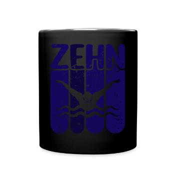 Schwimmer 10 Jahre Alt Fünf Schwimmen - Tasse einfarbig - Schwarz - Vorne