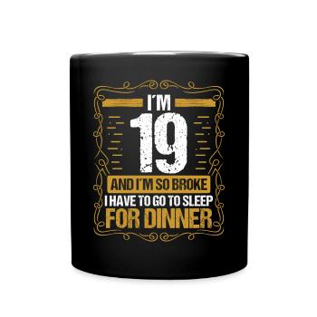 19 Idée drôle Allez dormir pour le dîner Humour de l’année - Mug uni - noir - Devant