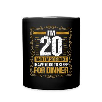 20 Idée drôle Aller dormir pour le dîner Humour de l’année - Mug uni - noir - Devant