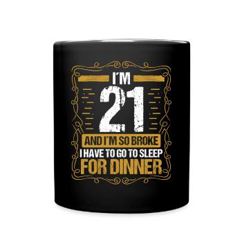 21 Idée drôle Allez dormir pour le dîner Humour de l’année - Mug uni - noir - Devant