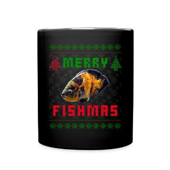 Oscar Fish Monster Fish Keeper Weihnachtspullover - Tasse einfarbig - Schwarz - Vorne