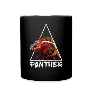 Panthère caméléon Géométrique en détresse - Mug uni - noir - Devant