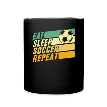 Eat Sleep Soccer Repeat - Full Colour Mug - black - Front