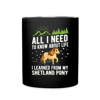 Shetlandpony Shetland-Pony Shetty - Tasse einfarbig - Schwarz - Vorne
