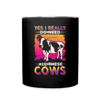 Cow Cattle breeder Farmer Cows Farmer - Full Colour Mug - black - Front