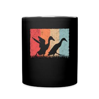 Indian Running Duck Retro Bottle Duck Vintage - Full Colour Mug - black - Front